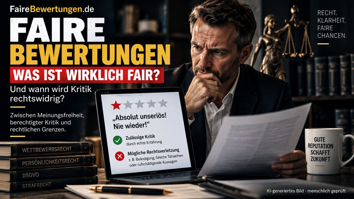 Faire Bewertungen: Was ist wirklich fair – und wann wird Kritik rechtswidrig?