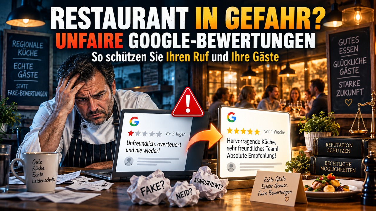 Restaurantbetreiber vor unfairer Google-Bewertung und rechtlicher Prüfung