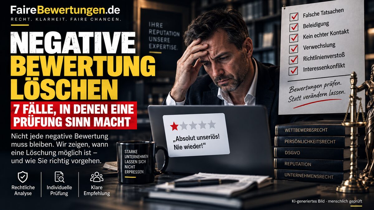 Negative Bewertung löschen: 7 Fälle, in denen Unternehmen gute Karten haben