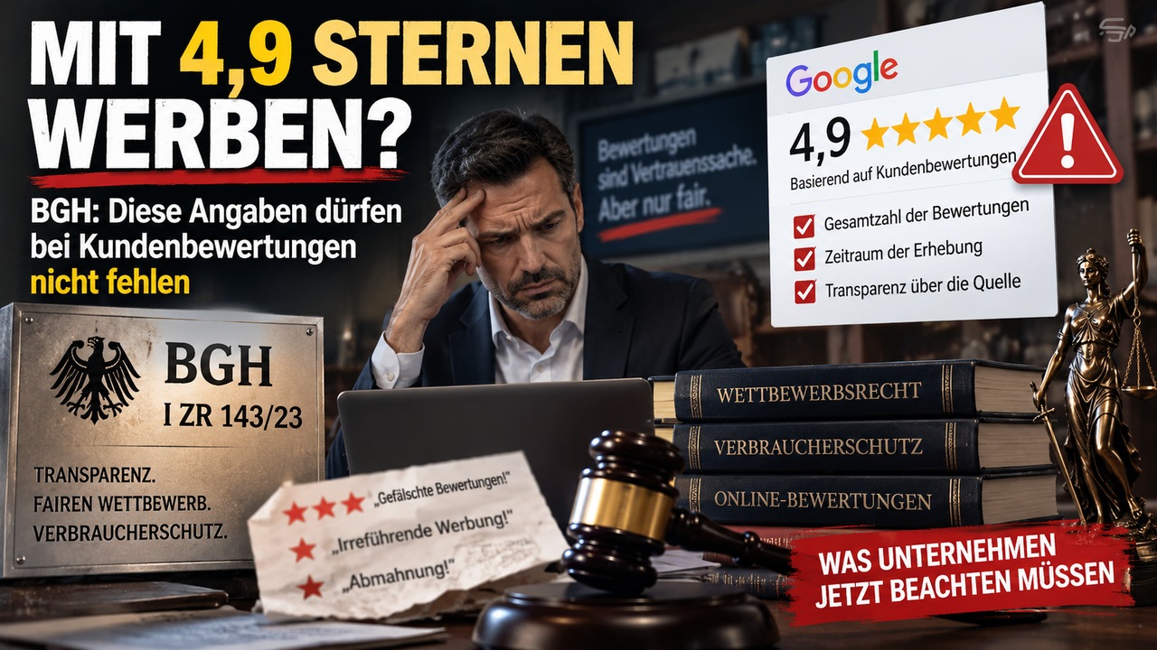Mit 4,9 Sternen werben? BGH erklärt, welche Angaben bei Kundenbewertungen nicht fehlen dürfen