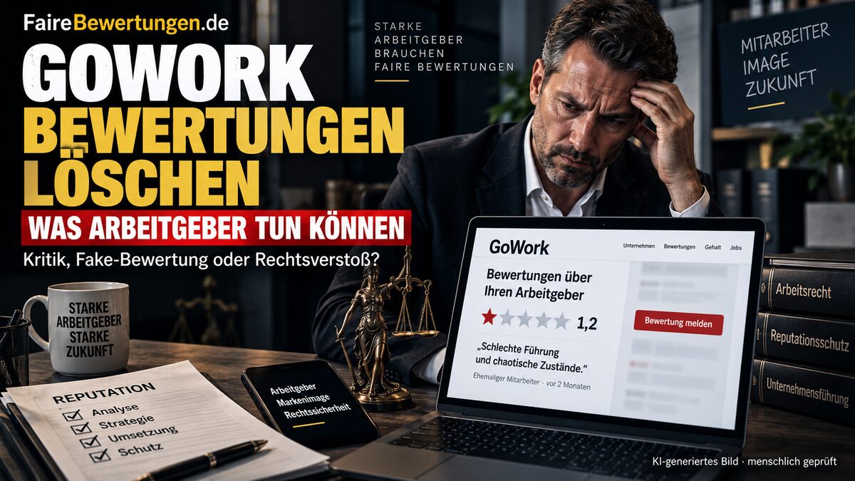 GoWork Bewertungen löschen: Was Arbeitgeber gegen falsche oder rechtswidrige Kommentare tun können