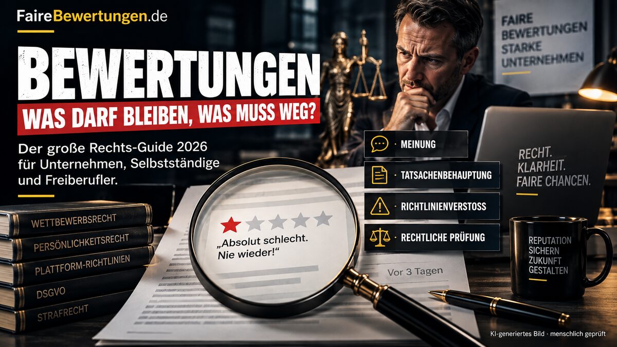 Bewertungen: Was darf bleiben, was muss weg? Der große Rechts-Guide für Unternehmen 2026