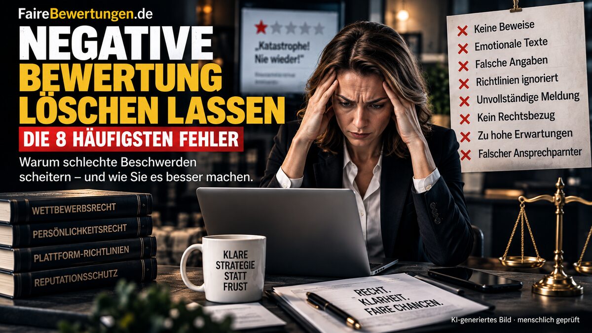 Negative Bewertung löschen lassen: So vermeiden Unternehmen die 8 häufigsten Fehler