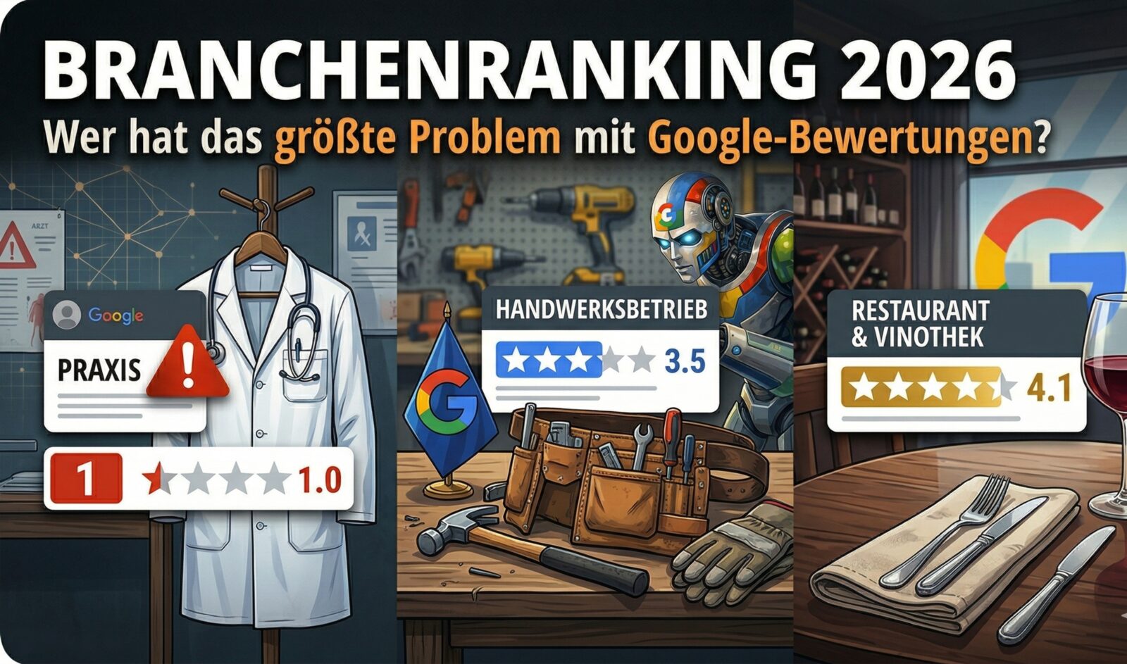 Branchenranking 2026 Google Bewertungen Arzt Handwerker Restaurant